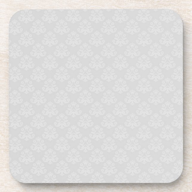 Vintage Baroque Pattern in White Coaster (Front)
