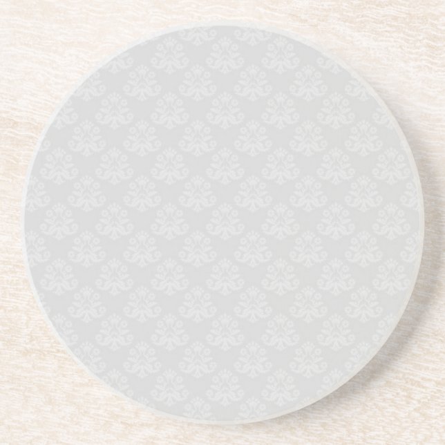 Vintage Baroque Pattern in White Coaster (Front)