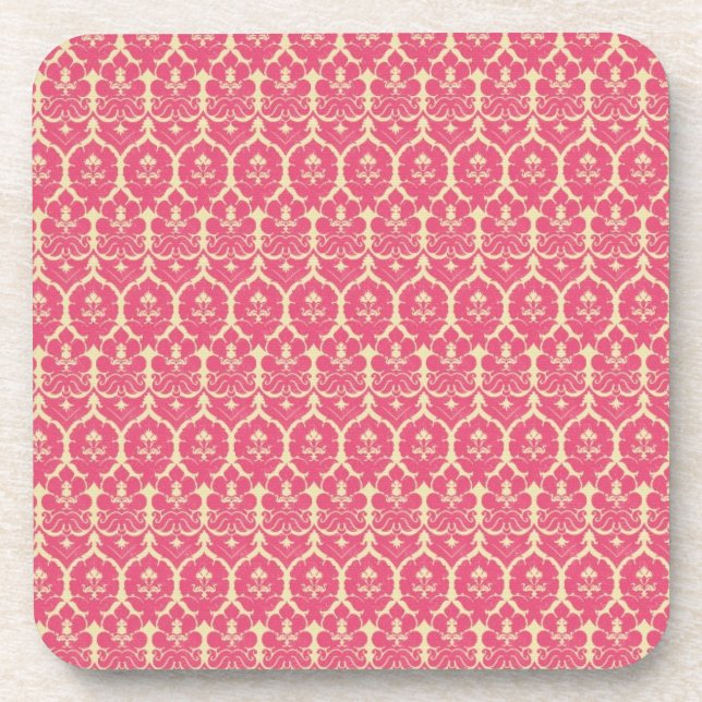 Vintage Baroque Red Wallpaper Coaster (Front)