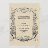 Vintage Baroque Rococo Border with Hearts