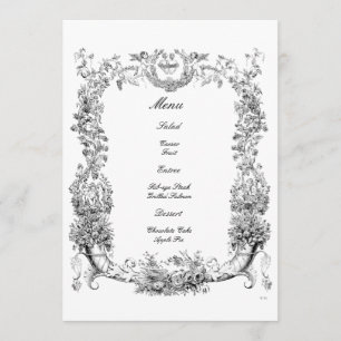 Vintage Baroque Rococo Border with Hearts Menu