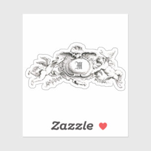 Vintage Baroque Rococo Cherubs Monogram Template