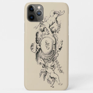 Vintage Baroque Rococo Cherubs Monogram Template iPhone 11 Pro Max Case