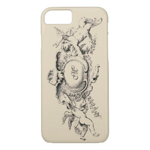 Vintage Baroque Rococo Cherubs Monogram Template Case-Mate iPhone Case