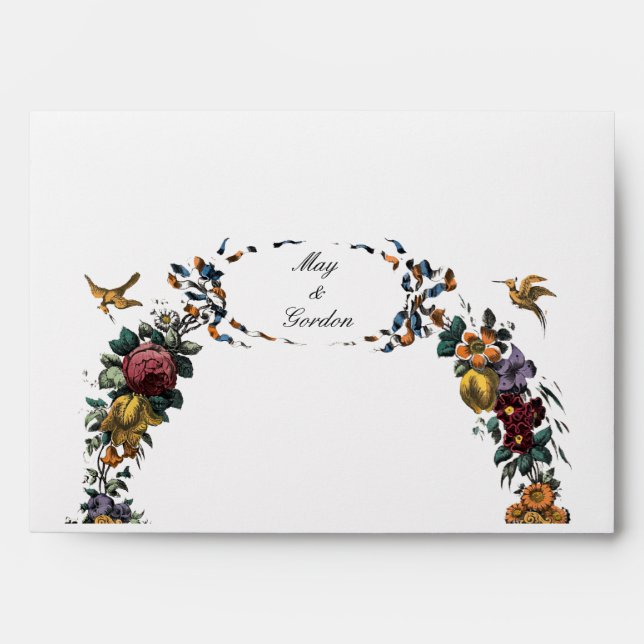 Vintage Baroque Rococo Floral Cartouche Envelope (Front)