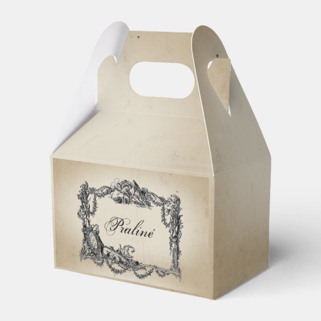 Vintage - Baroque - Shabby chic - Pralines Favor Box (Front Side)