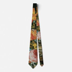 Vintage Baroque Still Life Flowers in a Vase Tie
