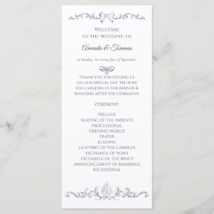 Vintage Baroque Victorian Plum wedding Program