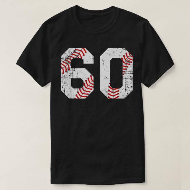 Vintage Baseball 60 Jersey Number  T-Shirt (Design Front)