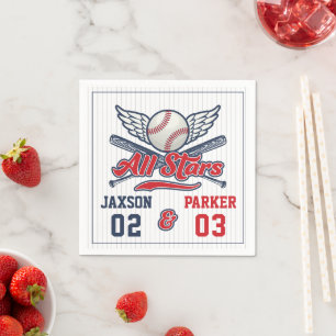 Vintage Baseball All Star Joint Birthday Napkin