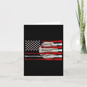 Vintage Baseball American Flag Usa For Men Women D Card