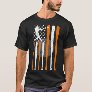Vintage Baseball American Us Flag Baseball Spirits T-Shirt