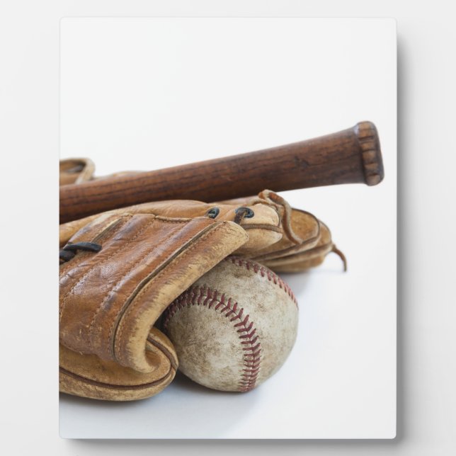 Vintage Baseball and Bat Plaque (Front)