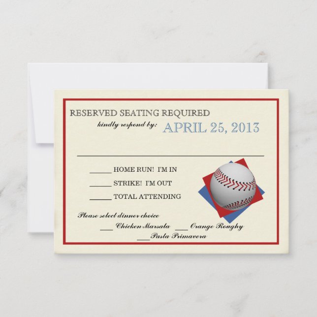 Vintage Baseball Bar Mitzvah Reply RSVP Card (Front)