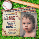Vintage Baseball Boys 1st Birthday Photo Invitation<br><div class="desc">Celebrate in style with these trendy birthday invitations. The design is easy to personalize with your special event wording and your guests will be thrilled when they receive these fabulous invites.</div>