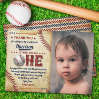 Vintage Baseball Boys 1st Birthday Photo