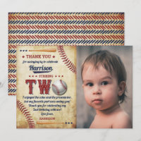 Vintage Baseball Boys 2nd Birthday Photo