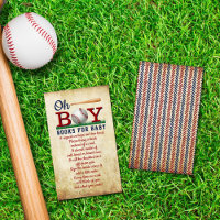 Vintage Baseball Boys Baby Shower Book Request
