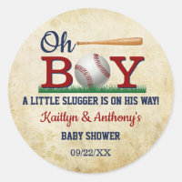 Vintage Baseball Boys Baby Shower