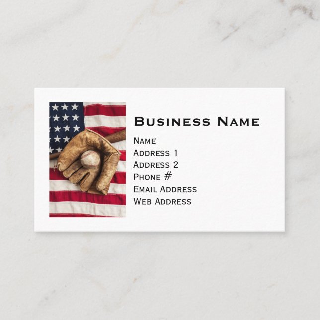 Vintage Baseball Business Card (Front)