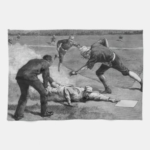 Vintage Baseball by Thure De Thulstrup, 1885 Kitchen Towel
