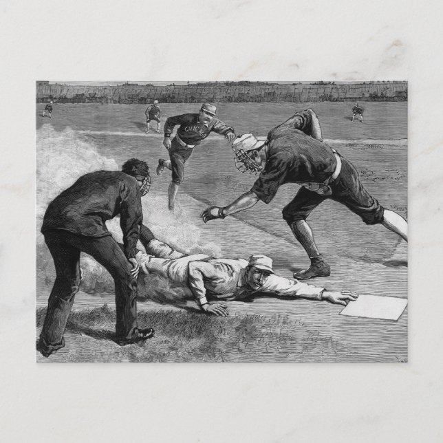 Vintage Baseball by Thure De Thulstrup, 1885 Postcard (Front)