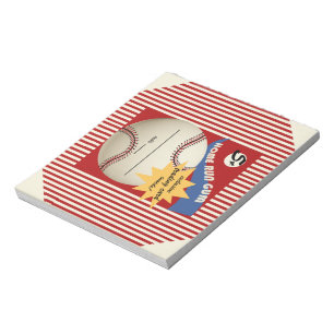 Vintage Baseball Card Bubblegum Wrapper Notepad