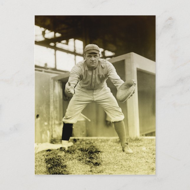 Vintage Baseball Catcher Postcard (Front)