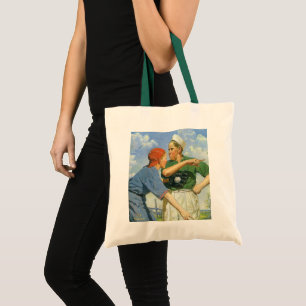 Vintage Baseball, Children, Boys Playing Sports Tote Bag