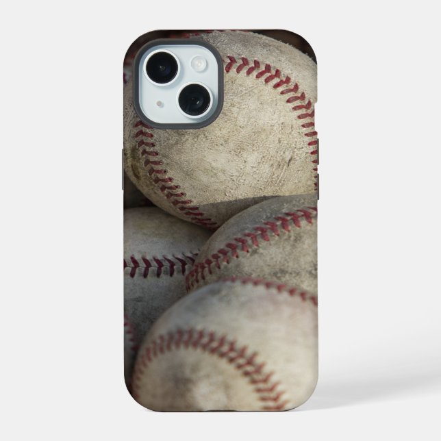 Vintage Baseball Close-up iPhone 15 Case (Back)