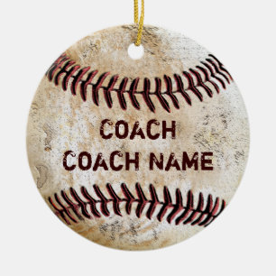 Vintage Baseball Coach Gifts PERSONALIZED Ornament