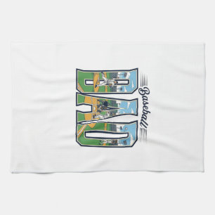 Vintage Baseball Dad Engraved Letter Shirt Design_ Kitchen Towel