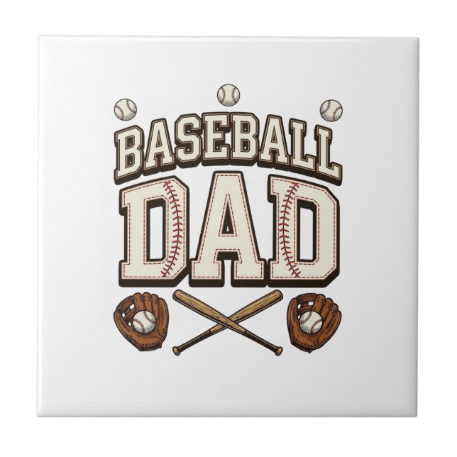 Vintage Baseball Dad Father’s Day Tile (Front)