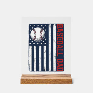 Vintage Baseball Dad Flag Shirt Design_1 Acrylic Sign