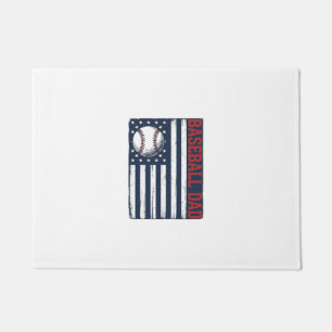Vintage Baseball Dad Flag Shirt Design_1 Doormat