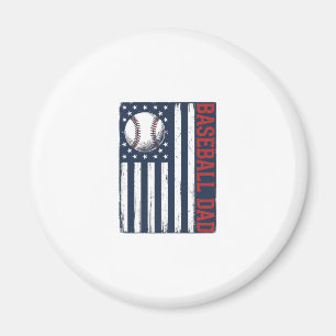 Vintage Baseball Dad Flag Shirt Design_1 Magnet