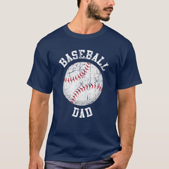 Vintage Baseball Dad funny T-Shirt (Front)