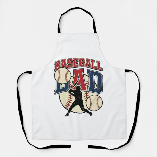 Vintage Baseball Dad Shirt Design_1 Apron (Front)