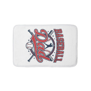 Vintage Baseball Dad Shirt Design_1 Bath Mat