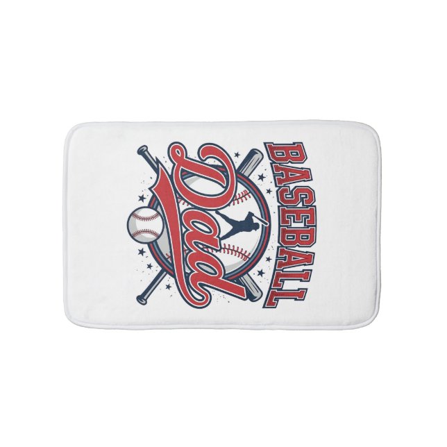 Vintage Baseball Dad Shirt Design_1 Bath Mat (Front)