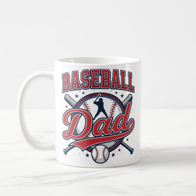 Vintage Baseball Dad Shirt Design_1 Coffee Mug (Left)