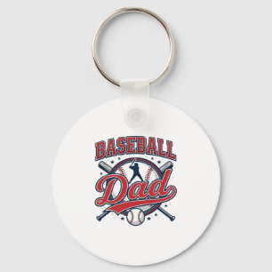 Vintage Baseball Dad Shirt Design_1 Keychain