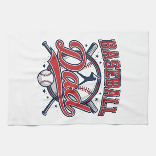 Vintage Baseball Dad Shirt Design_1 Kitchen Towel