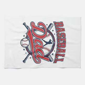 Vintage Baseball Dad Shirt Design_1 Kitchen Towel