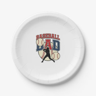 Vintage Baseball Dad Shirt Design_1 Paper Plate