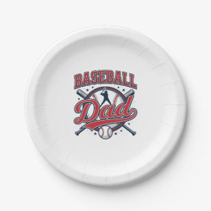 Vintage Baseball Dad Shirt Design_1 Paper Plate
