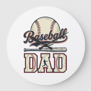 Vintage Baseball Dad Vector Shirt Design_1 Large Clock