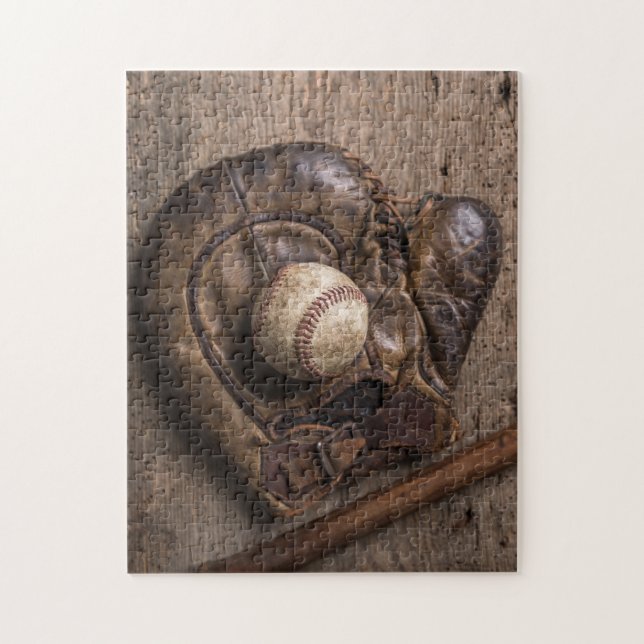 Vintage Baseball Equipment Jigsaw Puzzle (Vertical)