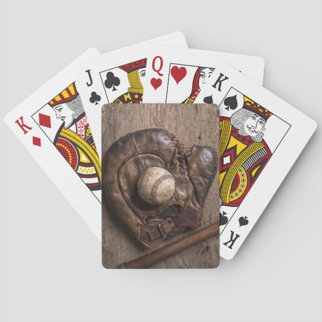 Vintage Baseball Equipment Playing Cards (Back)