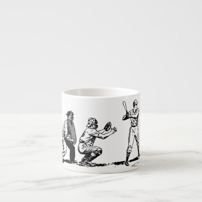 Vintage baseball  espresso cup (Front)